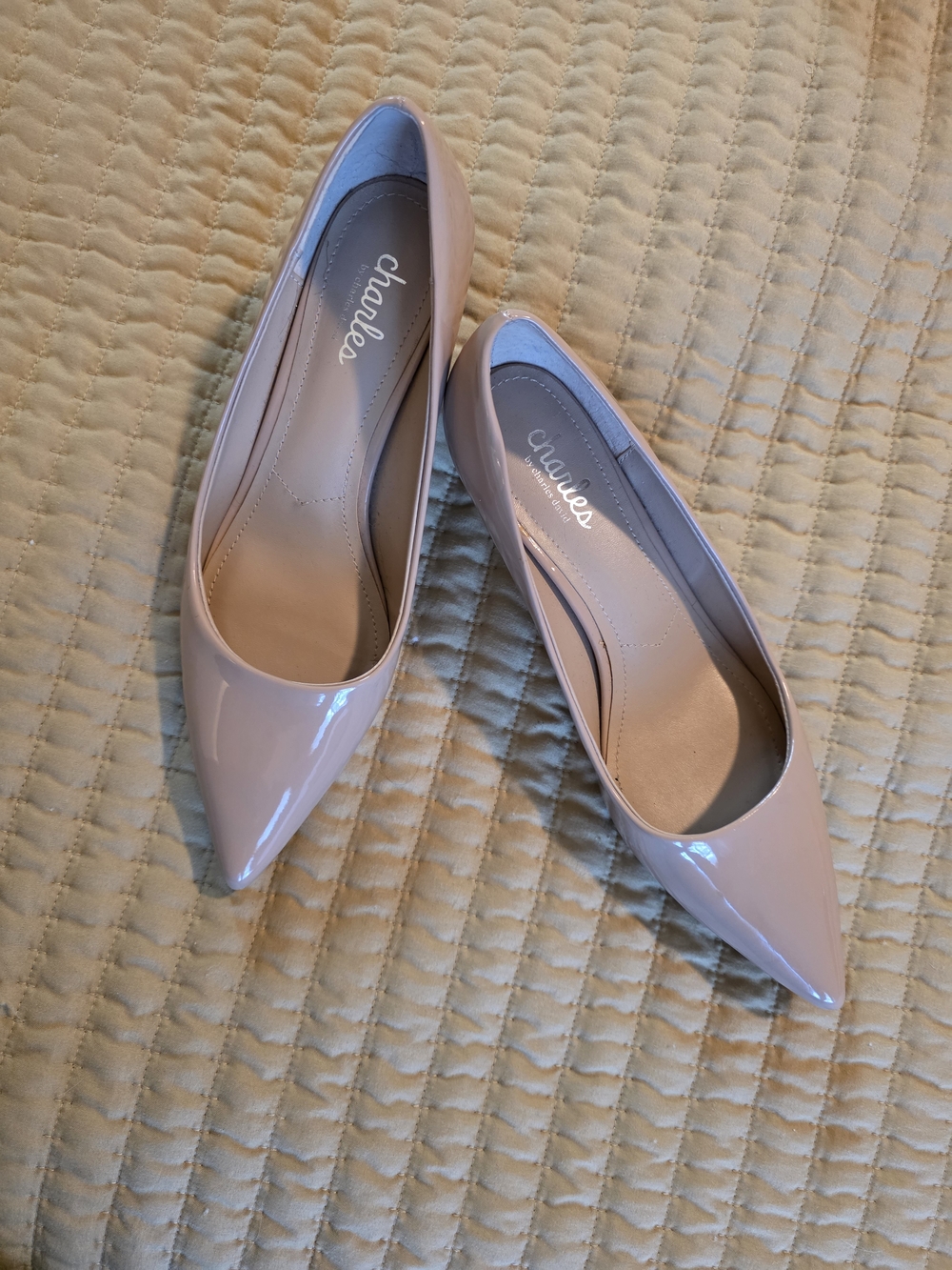 Charles by Charles David Patent Pointed-Toe Kitten Heel